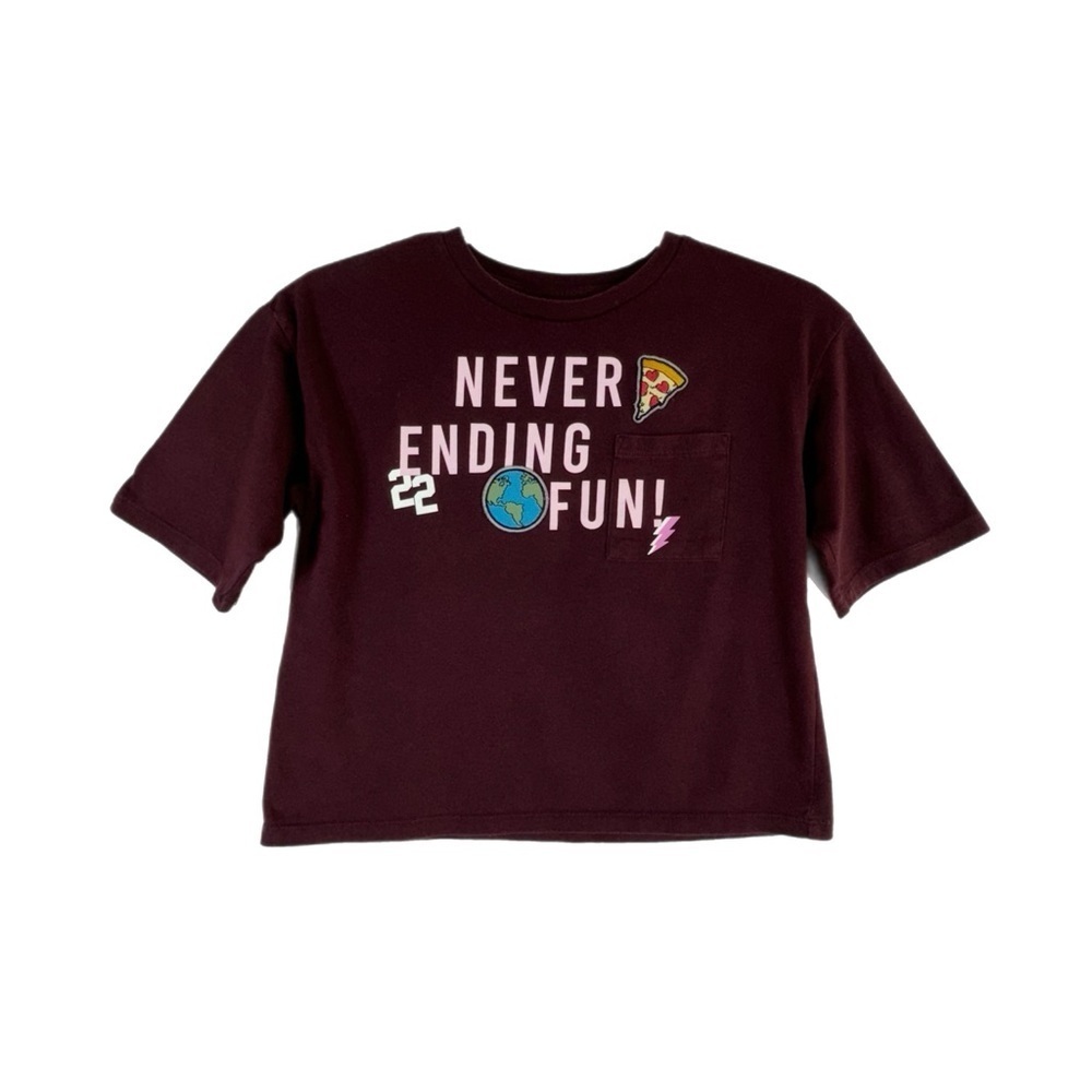 Thereabouts Girls Oversized Boxy Pocket Front Patches Tee